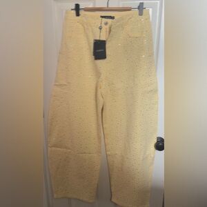 NWT this season - Balboa Women’s Butter Yellow Sparkle Denim Barrel Pants